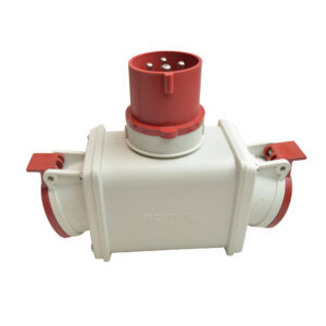 Adaptador múltiple IN: enchufe OUT: 2 tomacorrientes 3x16A+T 415V IP44 6H