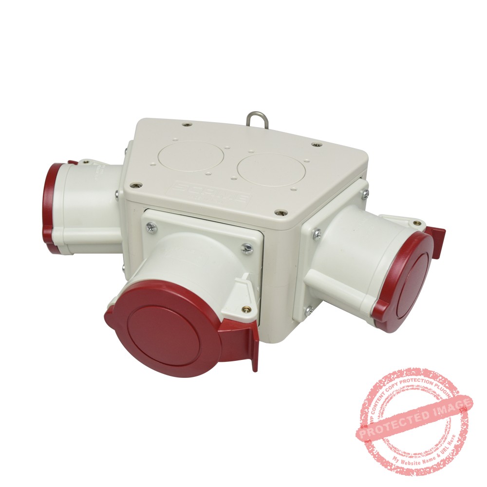 Adaptador múltiple OUT: 3 tomacorrientes 3x32A+T 415V IP44 6H