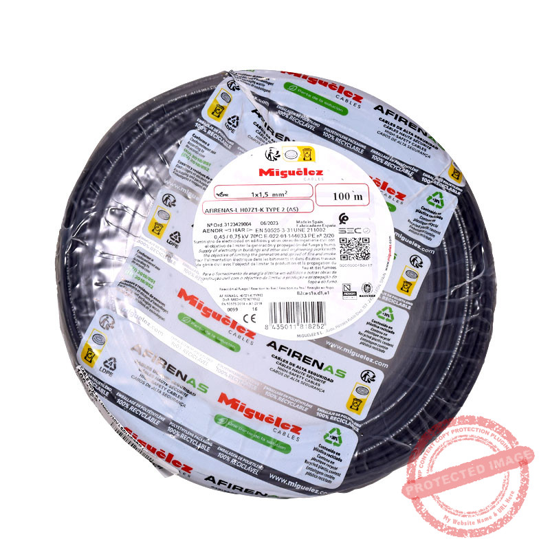 Cable H07Z1-K 4mm2, 450/750V libre de halógeno negro, clase 5, x rollo