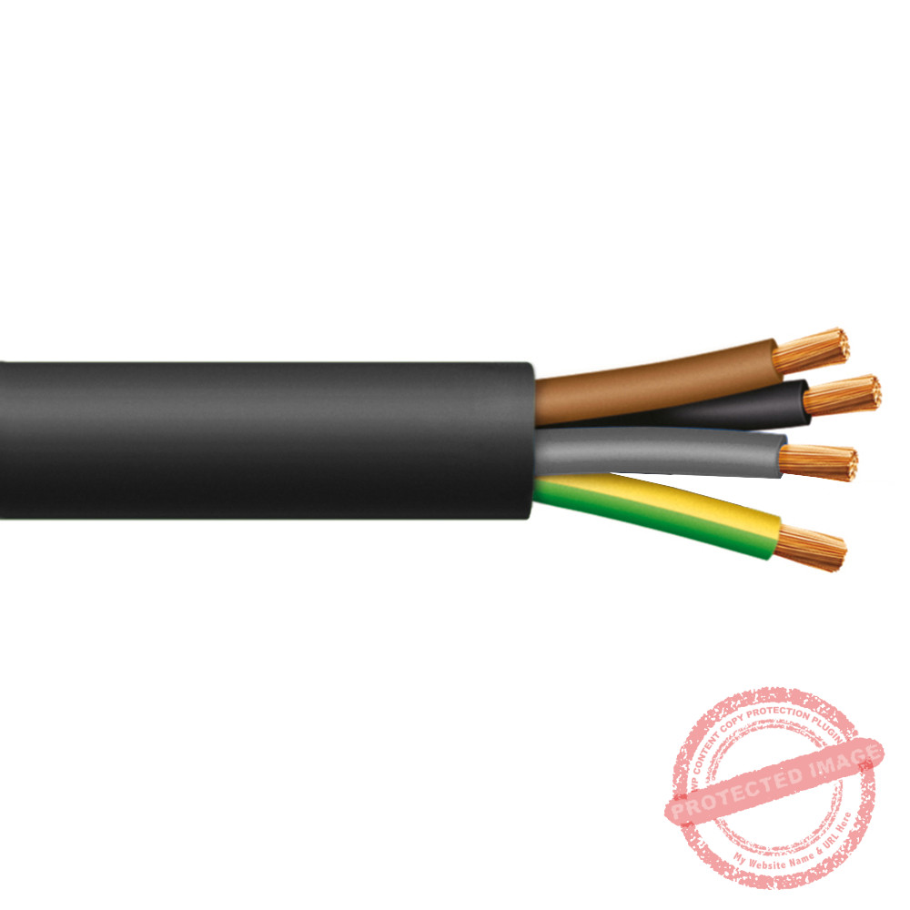 Cable RV-K 4G2.5mm2, 0.6/1kV XLPE/PVC negro, clase 5, x metro lineal