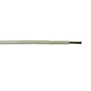 Cable silicona con fibra de vidrio estañado 1x10mm2, 1kV 180°C, blanco, x rollo