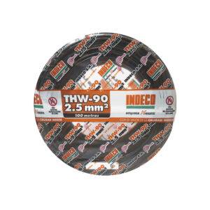 Cable THW 2.5mm2, 750V aislamiento PVC negro, clase 2, x rollo
