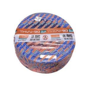 Cable THW-90+Plus 14AWG 750V aislamiento PVC azul, clase 2, x rollo
