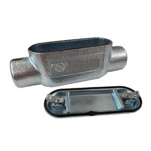 Caja Condulet hierro tipo C 1/2¨ tapa+empaque, galvanizado en caliente, UL