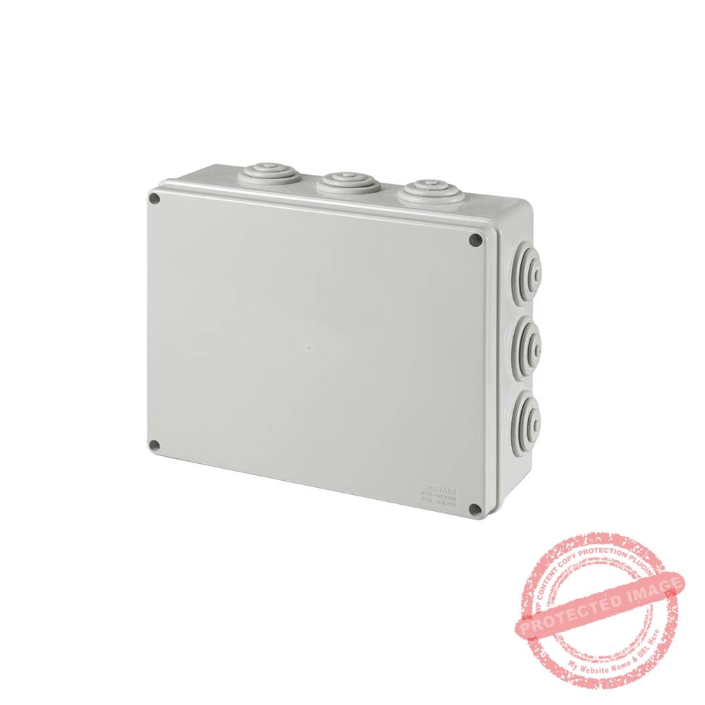 Caja de derivación PVC 190x140x70mm con 10 pasacables PG29 IP55