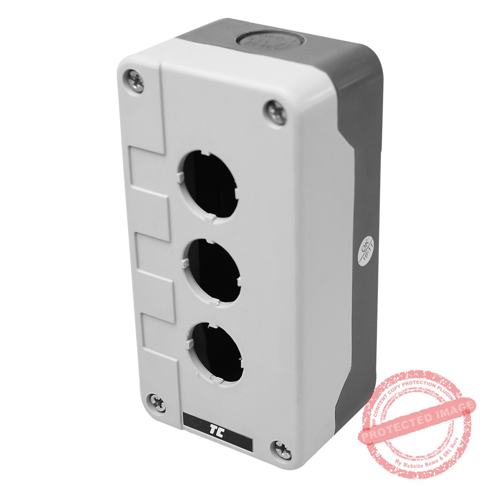 Caja vacía d/termoplástico para pulsador de 3 orificios 22mm IP65