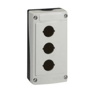 Caja vacía d/termoplástico para pulsador de 3 orificios 22mm IP66