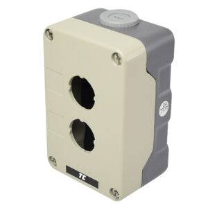 Caja vacía metálica para pulsador de 2 orificios 22mm