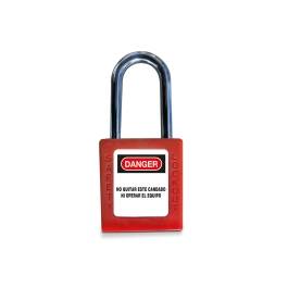 Candado con aro metálico L=38mm color rojo