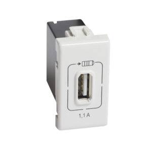 Cargador USB 1 módulo blanco Matix
