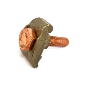 Conector tierra simple para 2 cables 250MCM a barra 1 perno 55mm