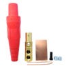 Conector unipolar hembra 400A 600V 2 tornillos fijación 1/0-4/0 rojo