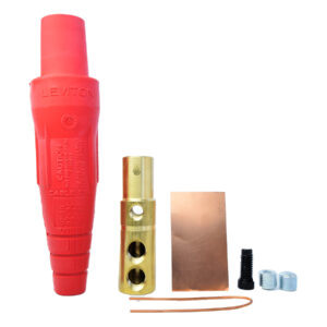 Conector unipolar hembra 400A 600V 2 tornillos fijación 1/0-4/0 rojo