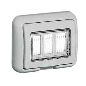 Cubierta Idrobox 3 módulos IP55 Matix gris RAL 7035