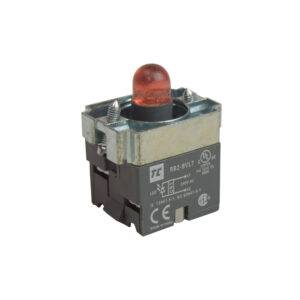 Cuerpo de luz piloto 22mm 24VAC/DC con LED rojo