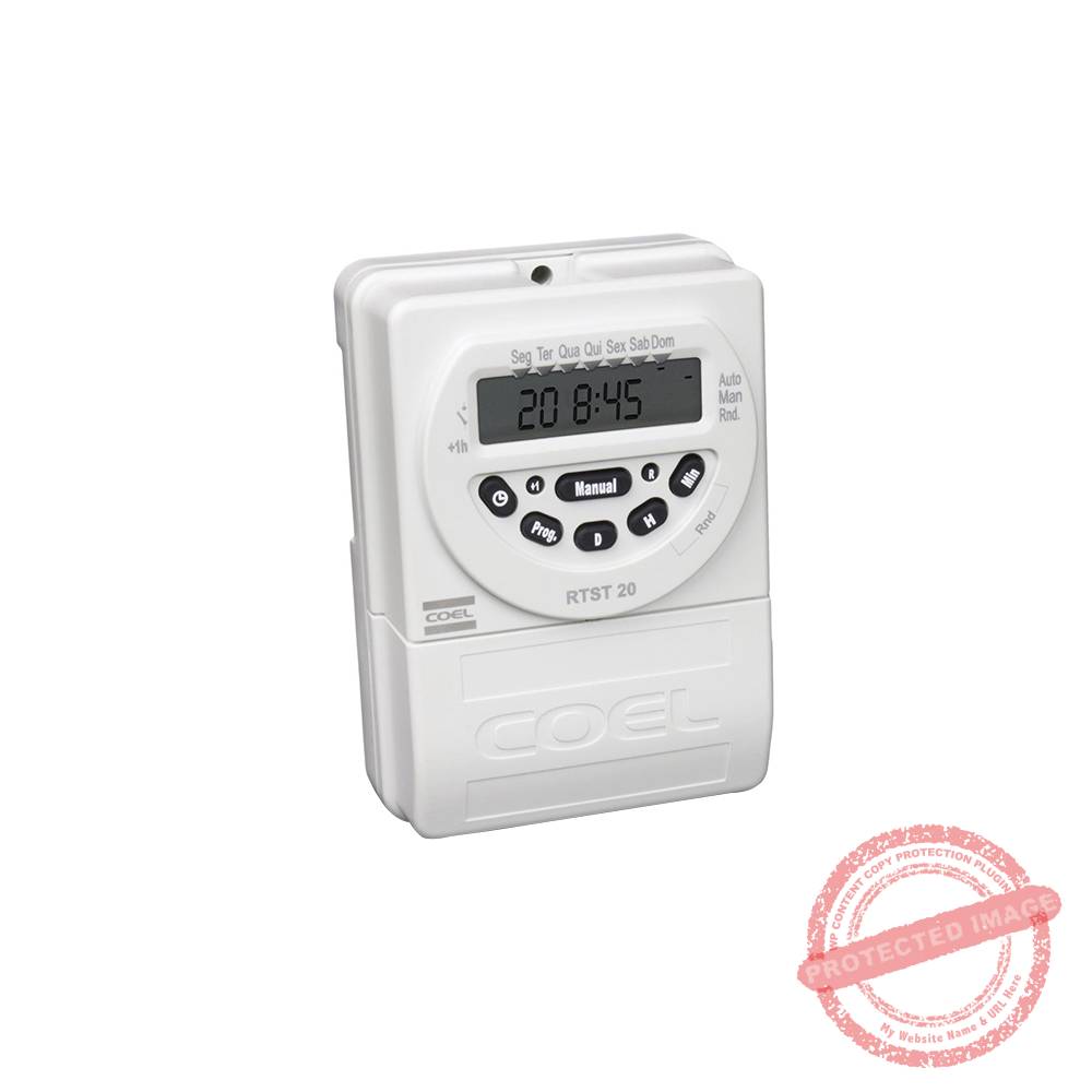 Interruptor horario digital diario/semanal 16A 220V reserva: 100hrs 20 programaciones