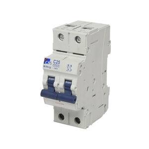 Interruptor termomagnético 2x25A 6kA 240/415V tipo C DIN