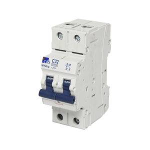 Interruptor termomagnético 2x32A 6kA 240/415V tipo C DIN