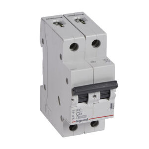 Interruptor termomagnético 2x6A 10/6kA 230/440V tipo C DIN RX3