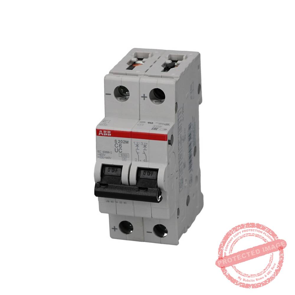 Interruptor termomagnético 2x6A 25/10kA 220DC/440AC/DC tipo C DIN