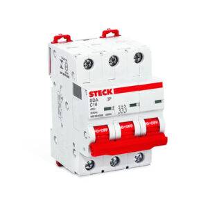 Interruptor termomagnético 3x10A 20/10kA 230/400V curva C DIN IEC 60898-1