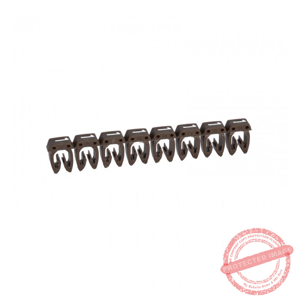Marcador número: 1 para cable 4-6mm2 café x20und