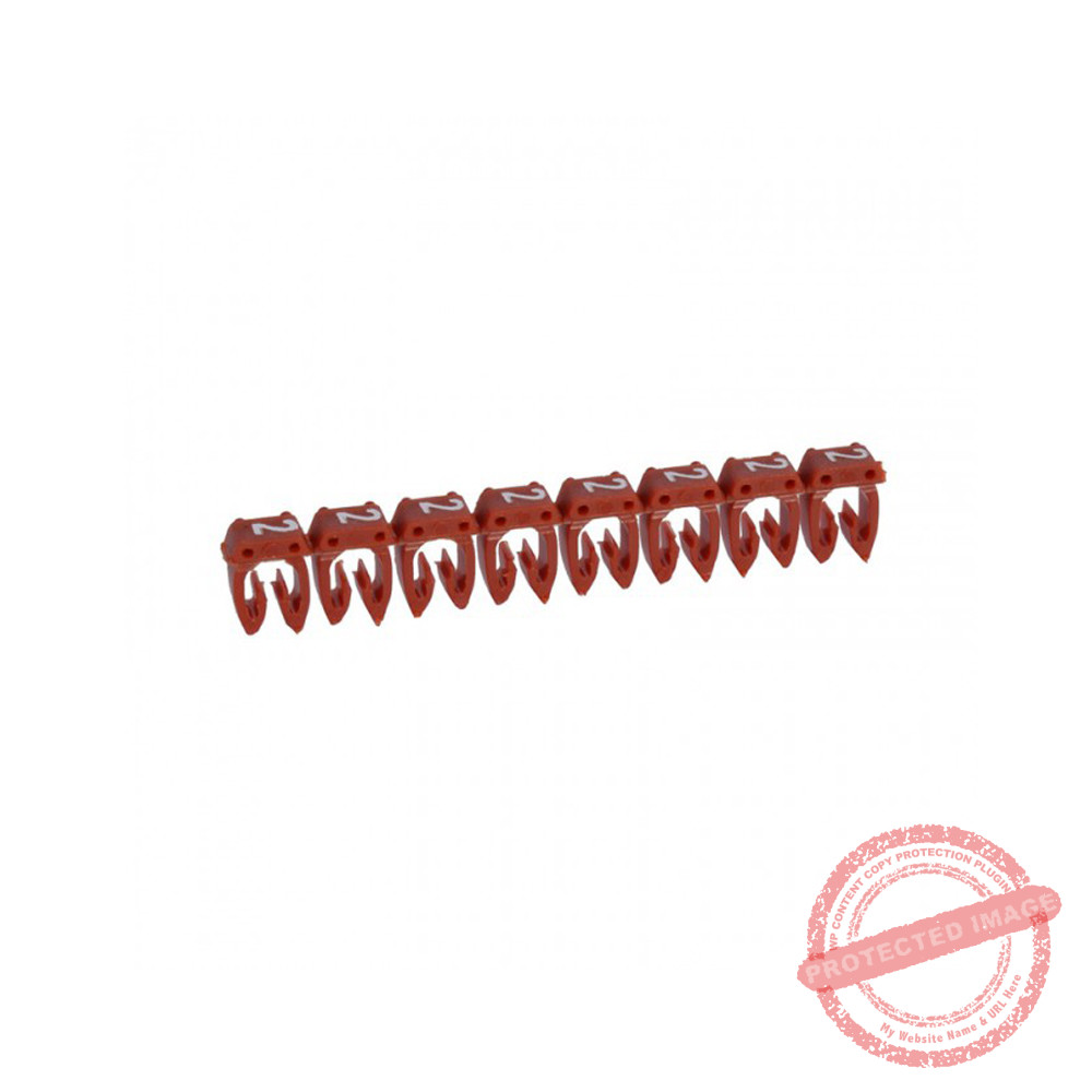 Marcador número: 2 para cable 0.5-1.5mm2 rojo x30und