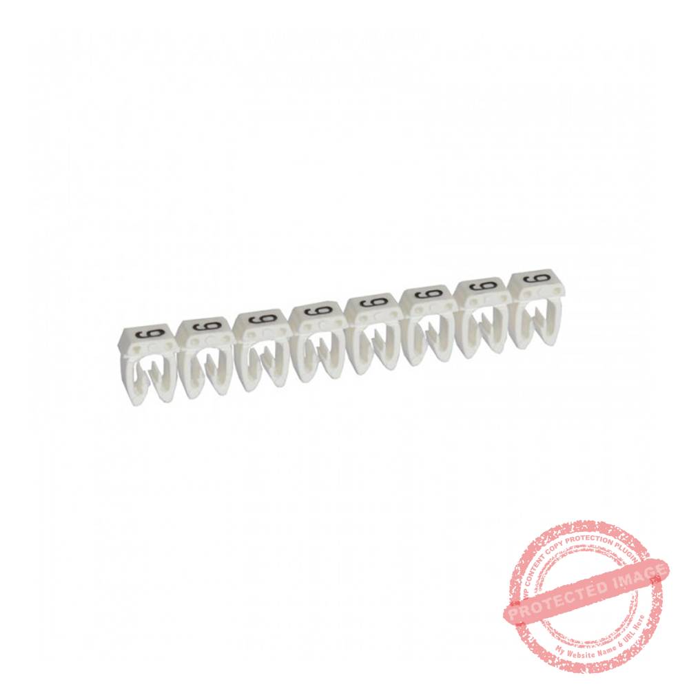 Marcador número: 9 para cable 1.5-2.5mm2 blanco x30und