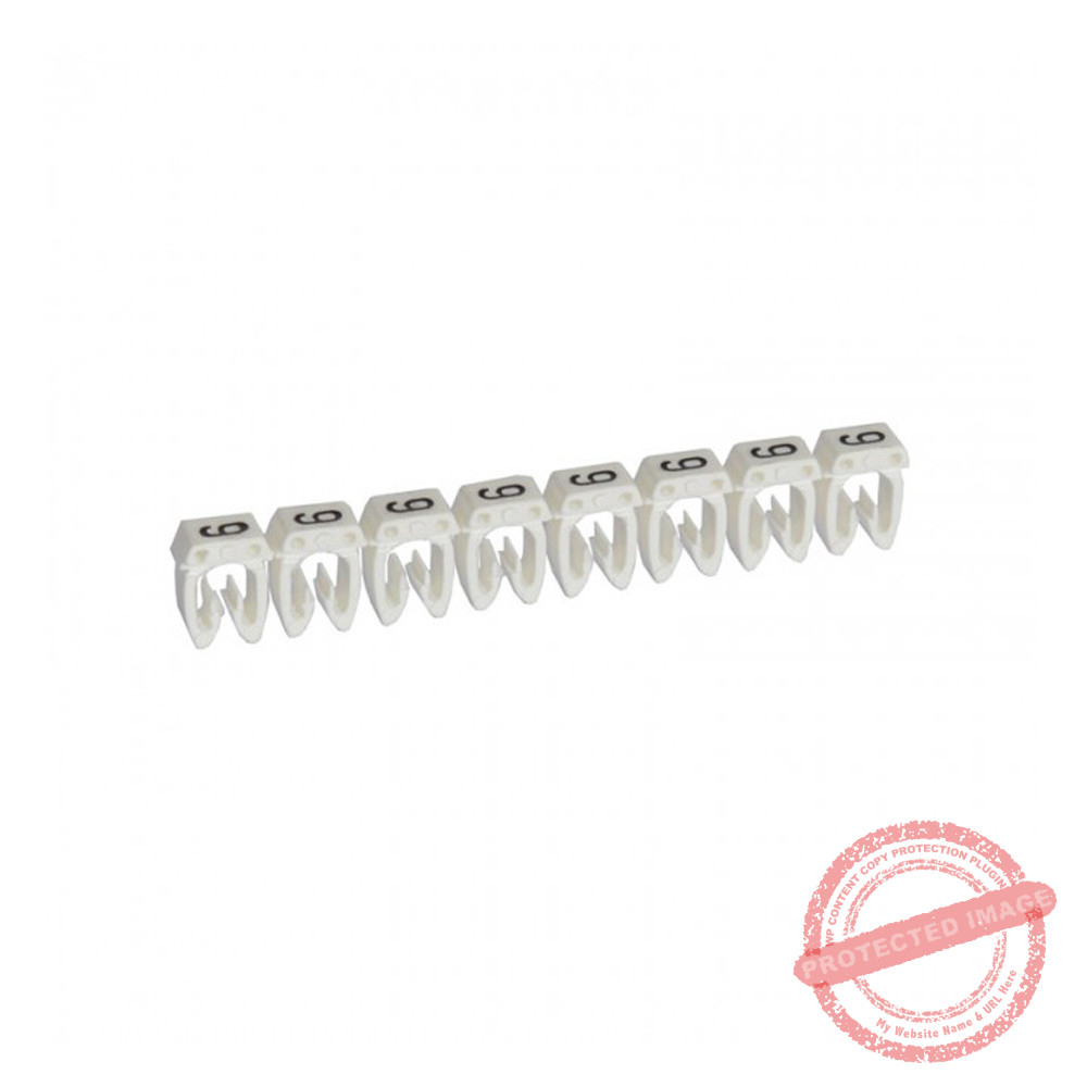 Marcador número: 9 para cable 4-6mm2 blanco x20und