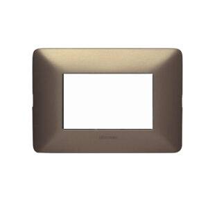 Placa de aluminio 3 módulos titanio Matix