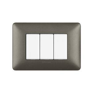 Placa de tecnopolímero 3 módulos Acero Matix