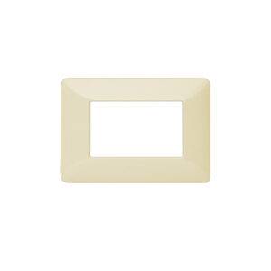 Placa de tecnopolímero 3 módulos c/soporte plastico marfil Matix