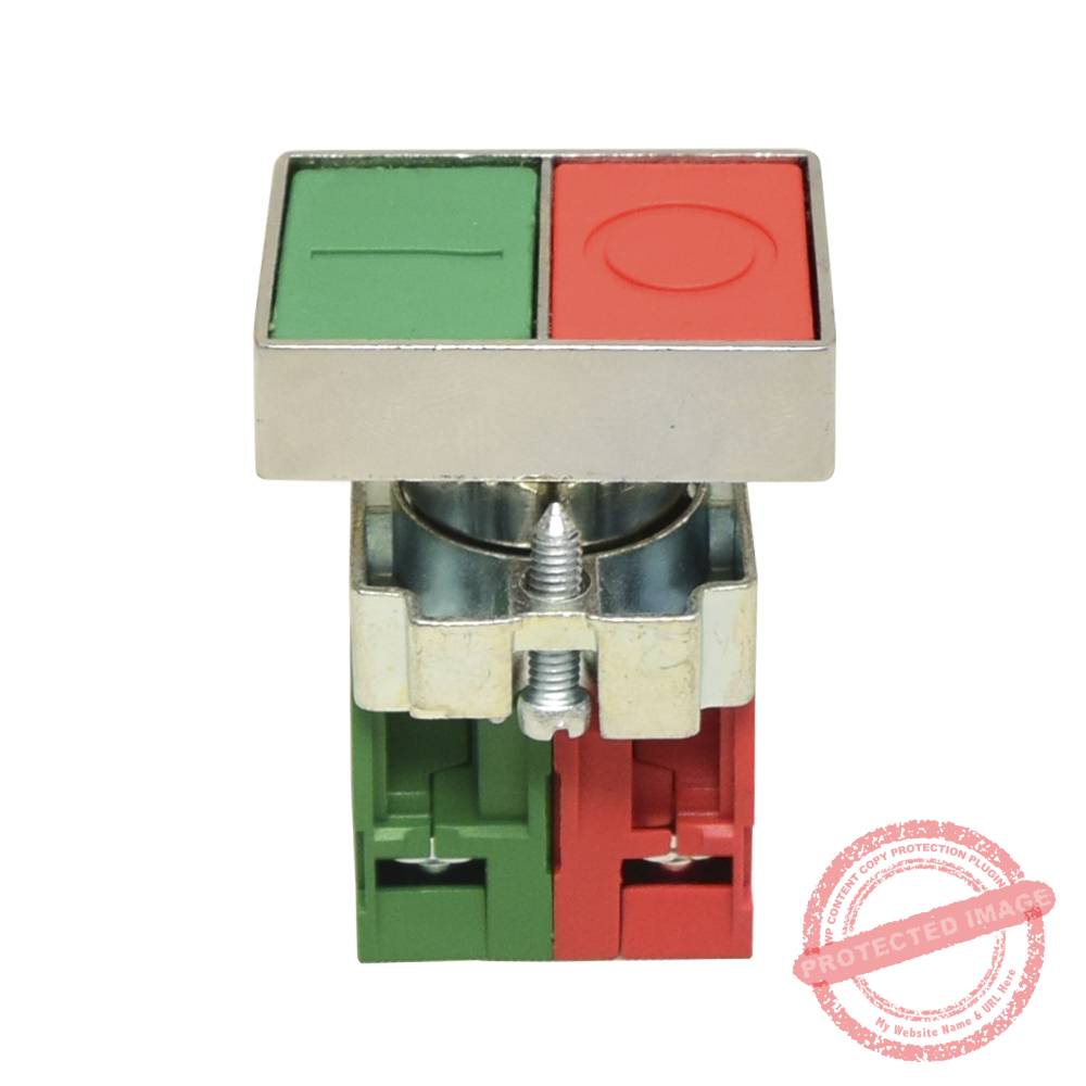 Pulsador no luminoso doble verde/rojo 22mm NA+NC