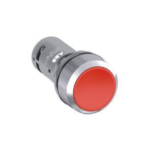 Pulsador no luminoso rasante rojo 22mm 1BC plástico cromado integrado