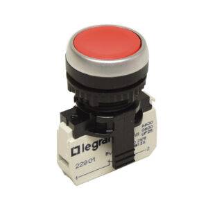 Pulsador no luminoso rasante rojo 22mm 1NC