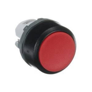Pulsador no luminoso rasante rojo 22mm 1NC plástico negro