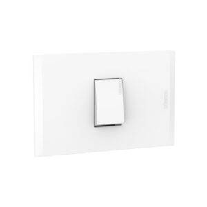 Pulsador unipolar 10A 250V 1 módulo blanco c/placa blanca Modus Style