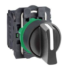 Selector manija corta no luminoso 3 posiciones c/retorno 22mm 2NA