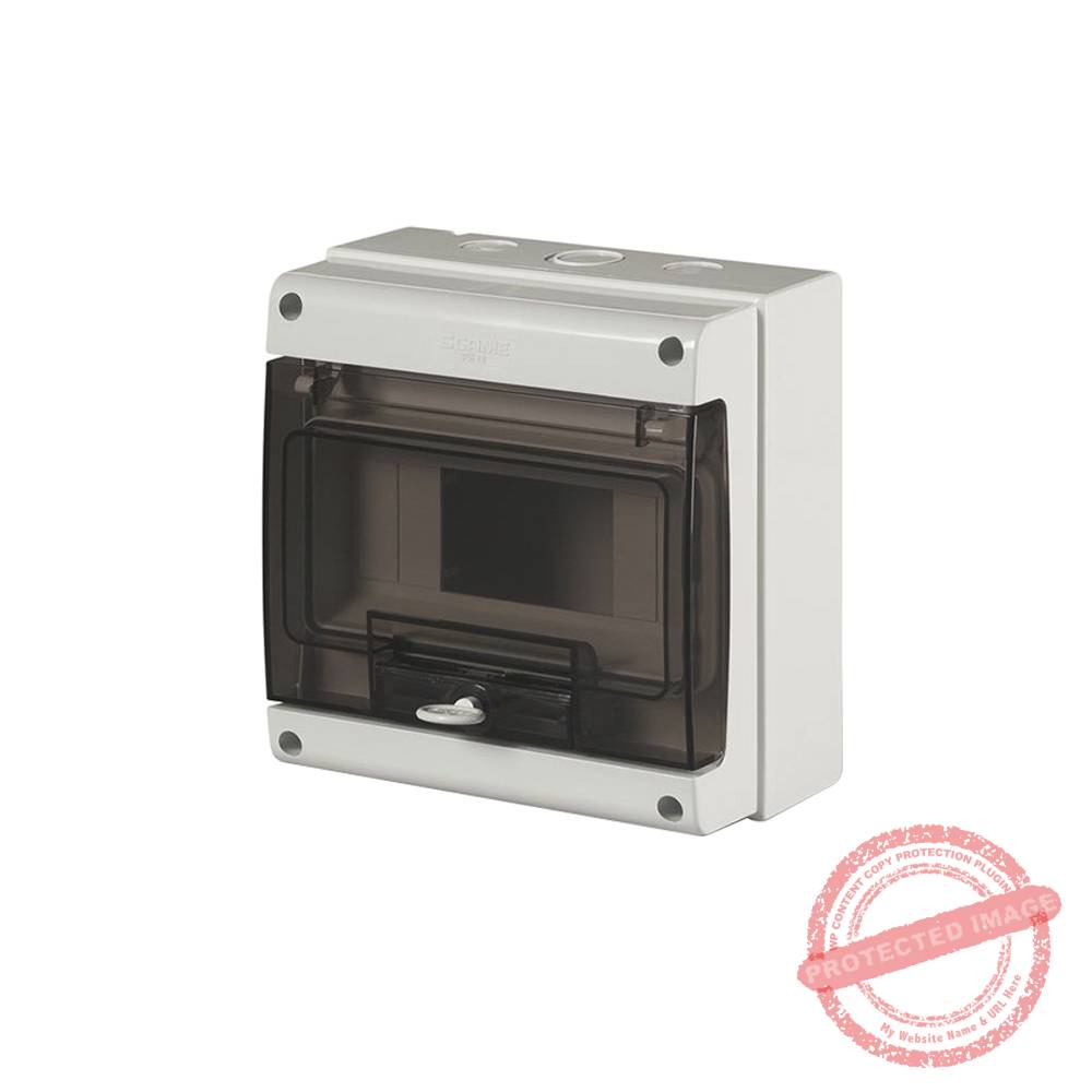 Tablero p/adosar de termoplástico 8 DIN 190x184x106mm con puerta