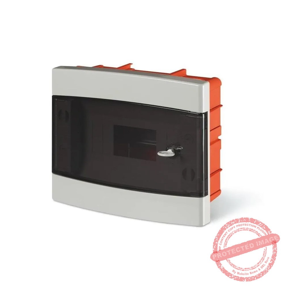 Tablero para empotrar de termoplástico 8DIN 210X254X75mm con puerta
