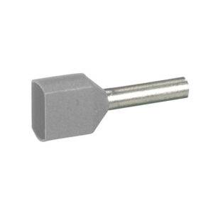 Terminal doble aislado 2x14AWG (2x2.5mm2) gris x100und