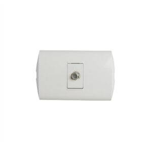 Toma coaxial TV blanco con placa blanca Modus Style