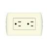 Tomacorriente dúplex 2x15A+T 250V placa marfil Modus Style marfil