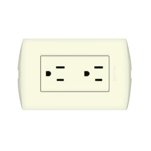 Tomacorriente dúplex 2x15A+T 250V placa marfil Modus Style marfil