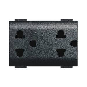 Tomacorriente euroamericano universal 2x16A+T 127/250V antracita Living- Light