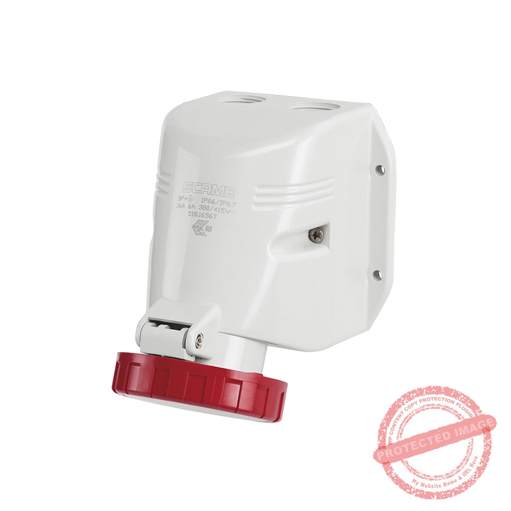 Tomacorriente p/adosar industrial 3x16A+T 415V IP67 6h Optima