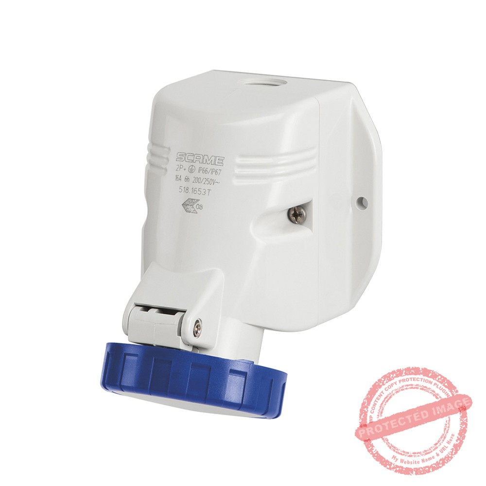 Tomacorriente p/adosar industrial 3x32A+T 250V IP67 9h Optima