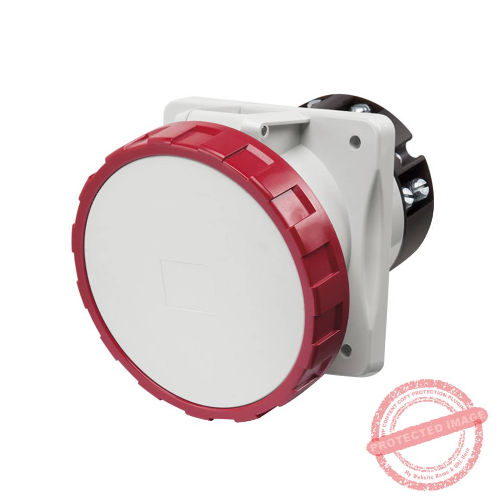 Tomacorriente p/empotrar inclinado 3x63A+N+T 415V IP67 6h Optima