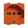 Tomacorriente p/empotrar Schuko 2 módulos naranja Matix