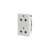 Tomacorriente universal doble 2X16A+T 127/250V 3 módulos blanco Matix